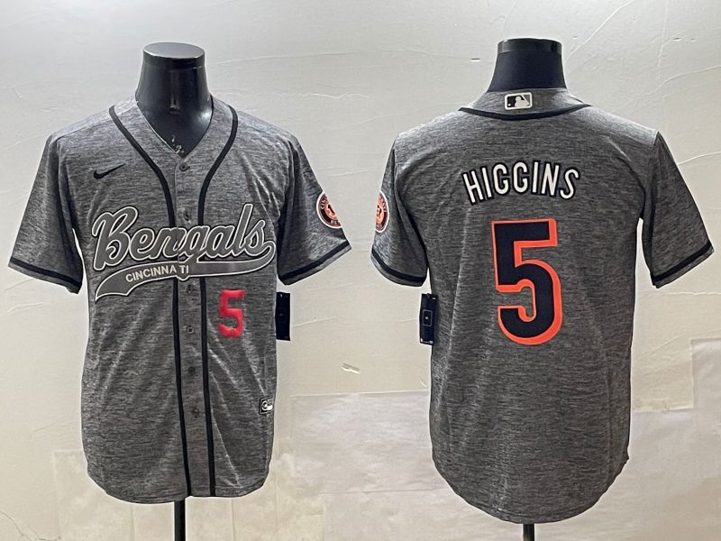 Men Cincinnati Bengals #5 Hiccins Grey Joint Name 2025 Nike Limited NFL Jersey style 3->cincinnati bengals->NFL Jersey